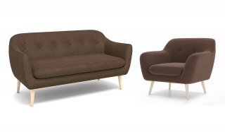 Диван и кресло Реймс ткань Angora chocolate