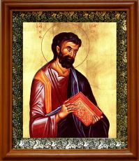 Икона Марк, апостол в киоте с басмой Виноградная Лоза (UV-печать)(30599)