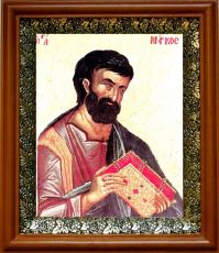 Икона Марк, апостол в киоте с басмой Виноградная Лоза (UV-печать)(30600)