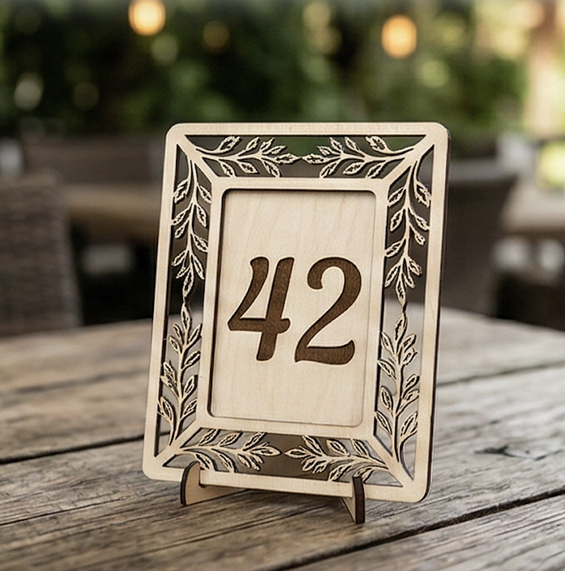 Номер стола с рамкой