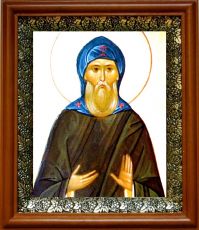 Икона Михей Радонежский в киоте с басмой Виноградная Лоза (UV-печать)(30631)