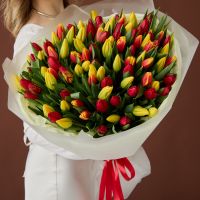 Букет из разноцветных тюльпанов (от 11 шт)
