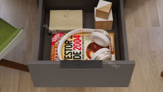 Комплект столов письменных с 1 тумбой универсальной «Порто» - СМ-393.15.013 Яблоня Беллуно, Графит софт