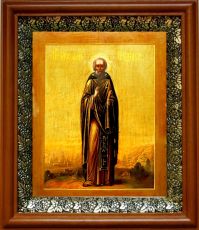 Икона Николай Студийский в киоте с басмой Виноградная Лоза (UV-печать)(30684)