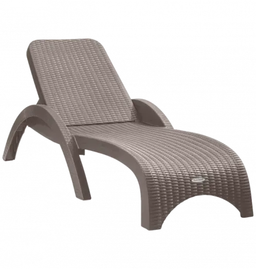 Шезлонг РАТТАН (1870х730х440 мм) Серый (оптом от 20 шт.)