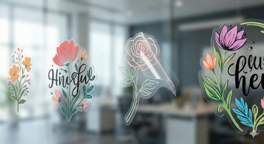 Наклейки прозрачные на заказ (пленка PET/PVC)