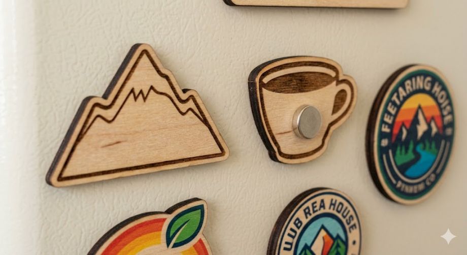 Магниты на холодильник с логотипом (дерево) на заказ