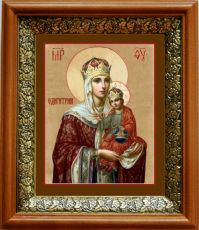 Икона Одигитрия в киоте с басмой Виноградная Лоза (UV-печать)(33129)