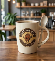 Кружка с ложкой (в ручке) с логотипом на заказ