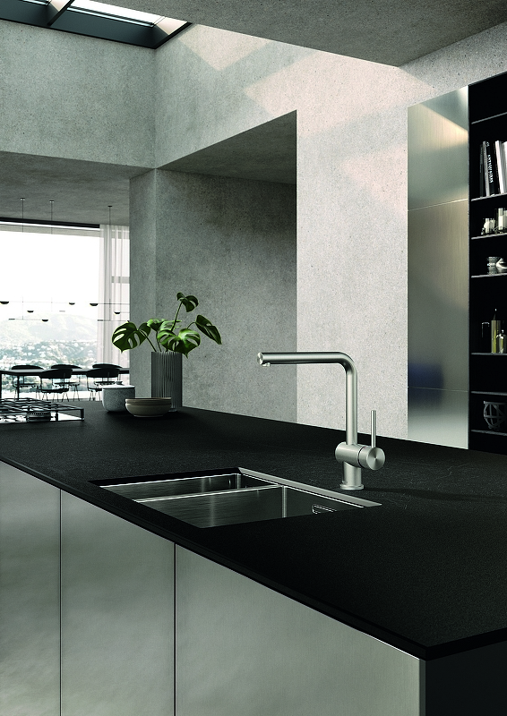 Смеситель для кухонной мойки KLUDI L STEEL сталь 45803F877