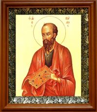 Икона Павел, апостол в киоте с басмой Виноградная Лоза (UV-печать)(30712)