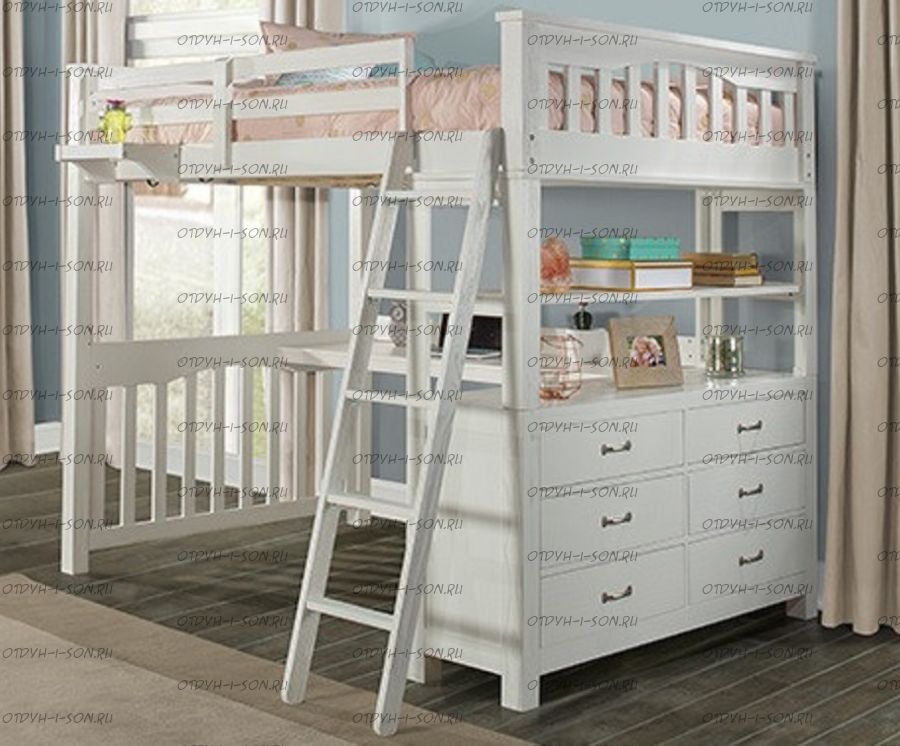Кровать-чердак Лейла (Кадет) №21, любые размеры