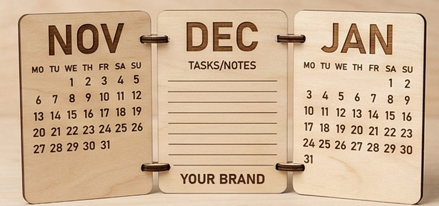 Календарь-трио с полем для заметок и логотипом на заказ