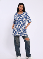 Футболка с карманами Арт. 699 [белый цветок]