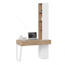 Стол письменный (366/580) со шкафом комбинированным (настольным) «Порто» - СМ-393.15.012 Белый Жемчуг, Яблоня Беллуно, Белый софт