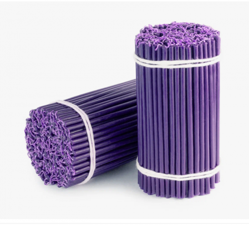 Свеча восковая пурпурная / Фиолетовая 1 шт.