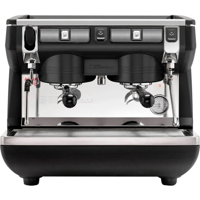 Рожковая кофемашина Appia Life Compact 2Gr S 220V черная+экономайзер+высокие группы+ подогрев чашек (174159)