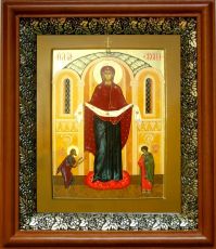 Икона Покров Пресвятой Богородицы в киоте с басмой Виноградная Лоза (UV-печать)(30767)
