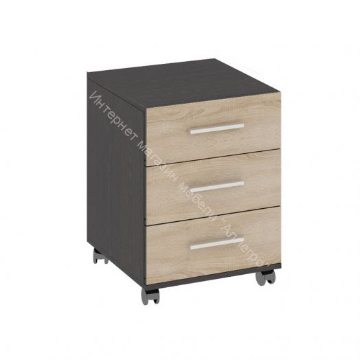Тумба с ящиками выкатная «Успех-2» - ПМ-184.12 Венге Цаво, Дуб Сонома