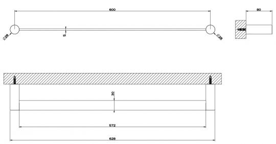 Gessi 316 Полотенцедержатель 54803 60 см схема 6