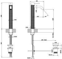 Gessi Cesello смеситель для раковины 54404 с донным клапаном схема 2