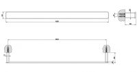 Gessi iSpa Полотенцедержатель 41703 60 см схема 2 Gessi iSpa Полотенцедержатель 41703 60 см схема 2