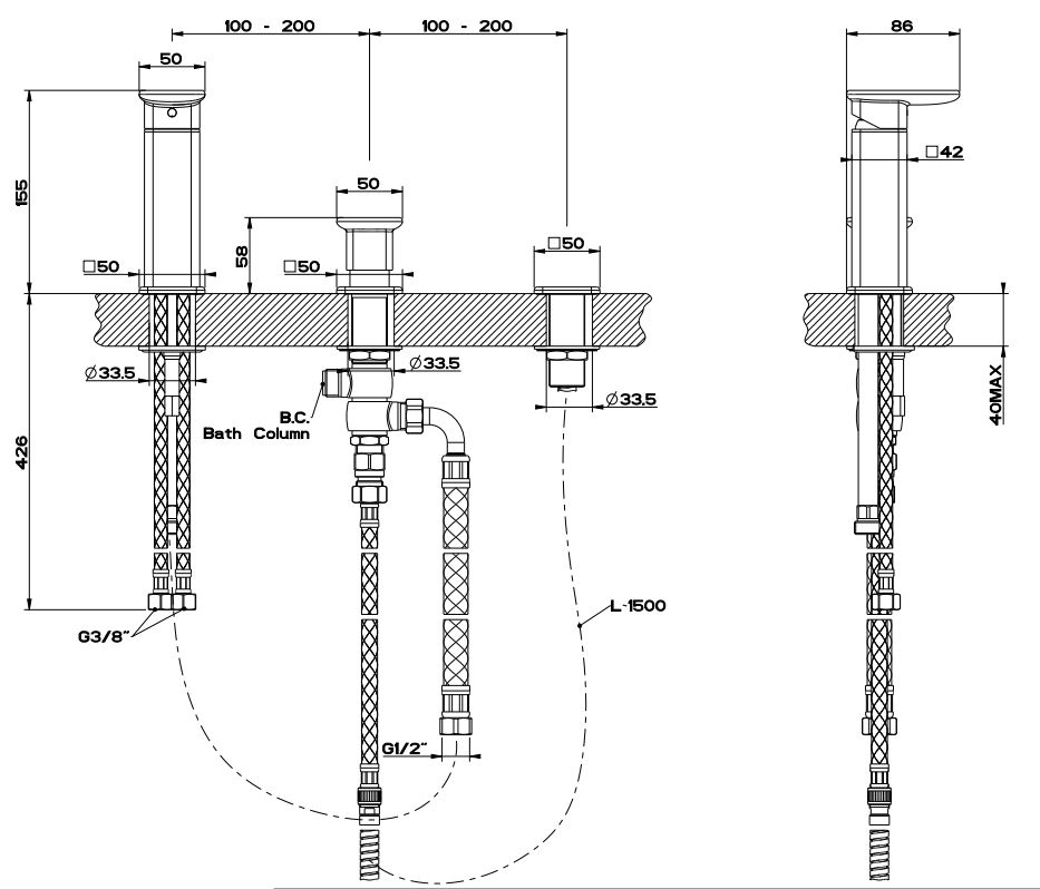 Gessi iSpa смеситель для ванны 41043 ФОТО
