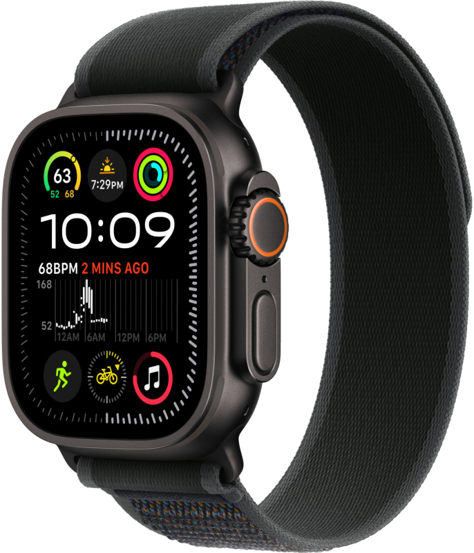 Часы Apple Watch Ultra 3 GPS + Cellular 49mm Black Titanium Case with Black Trail Loop (M/L)
