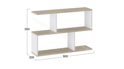 Полка настенная тип 14 Дуб Сонома, Белый Ясень