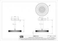 Верхний душ Gessi Incastri Rigato 75172 потолочный схема 2