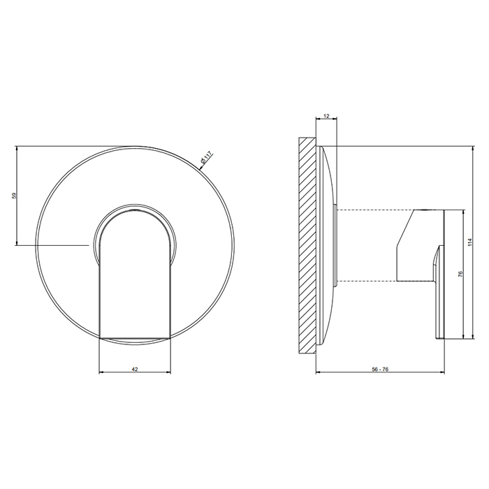 Встраиваемый смеситель для душа Gessi Emporio Via manzoni 38654 внешняя часть ФОТО