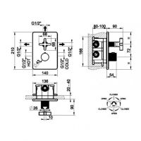 Встраиваемый термостатический смеситель Gessi Inciso 58236 для ванны/душа с переключателем на 3 источника схема 2