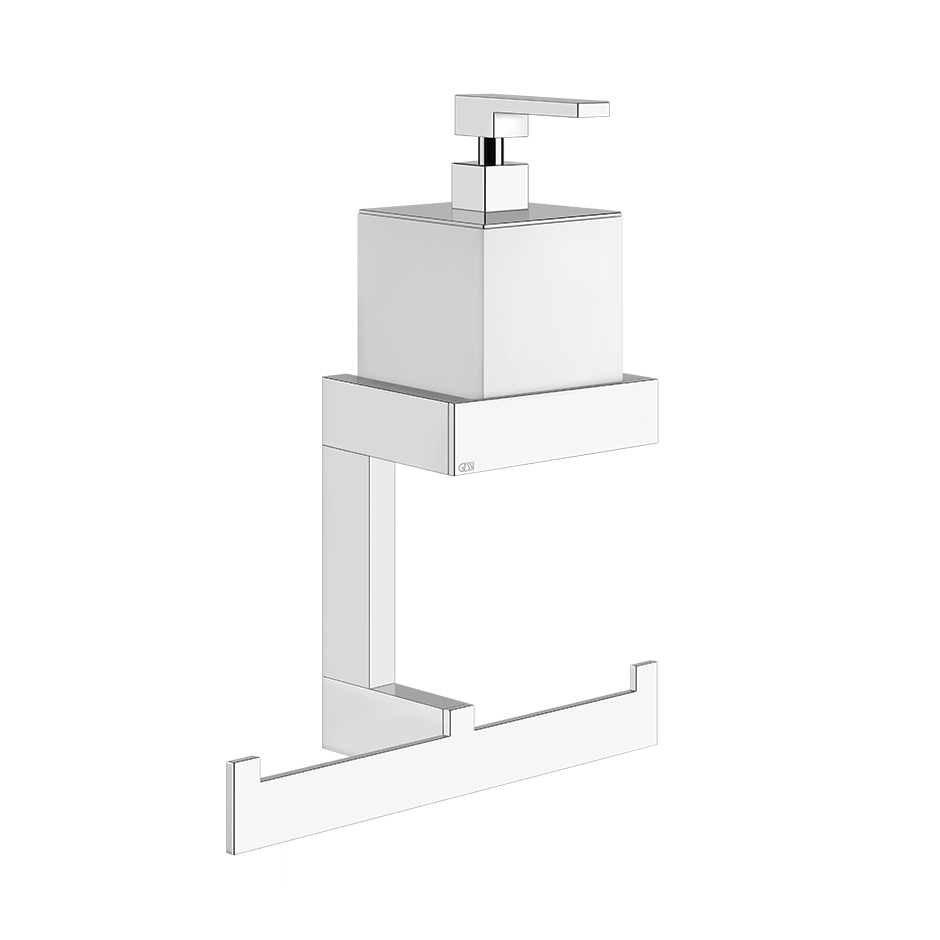 Диспенсер для жидкого мыла с вешалкой в комплекте Gessi Rettangolo 20879 цена от 69 080 ₽ Фото Диспенсер для жидкого мыла с вешалкой в комплекте Gessi Rettangolo 20879