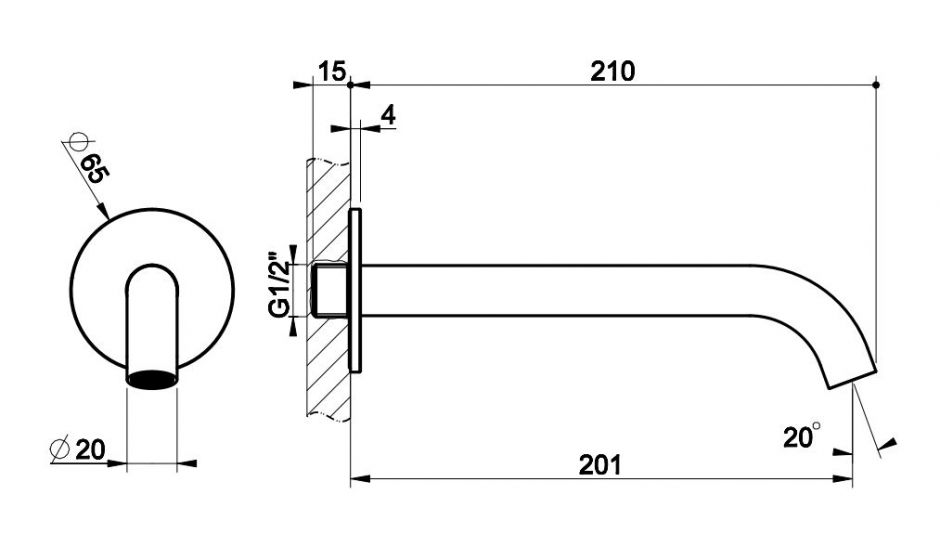 Излив настенный Gessi Flessa 54110 длинный ФОТО
