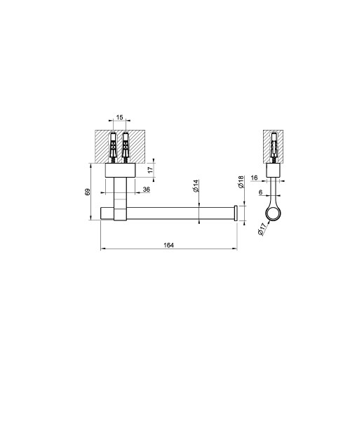 Крючок Gessi Jacqueline 77555 настенный под дерево Г-образный ФОТО