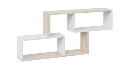 Полка настенная тип 4 Дуб Сонома, Белый (поры дерева)