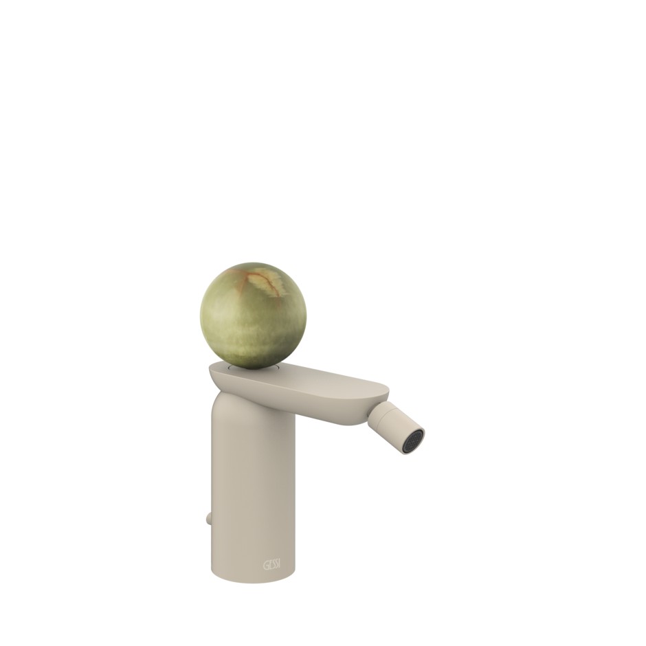 Смеситель для биде Gessi Perle 74507 с донным клапаном с вентилем из камня Onyx Green ФОТО