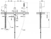Смеситель для ванны Gessi Goccia 33638 на борт схема 2
