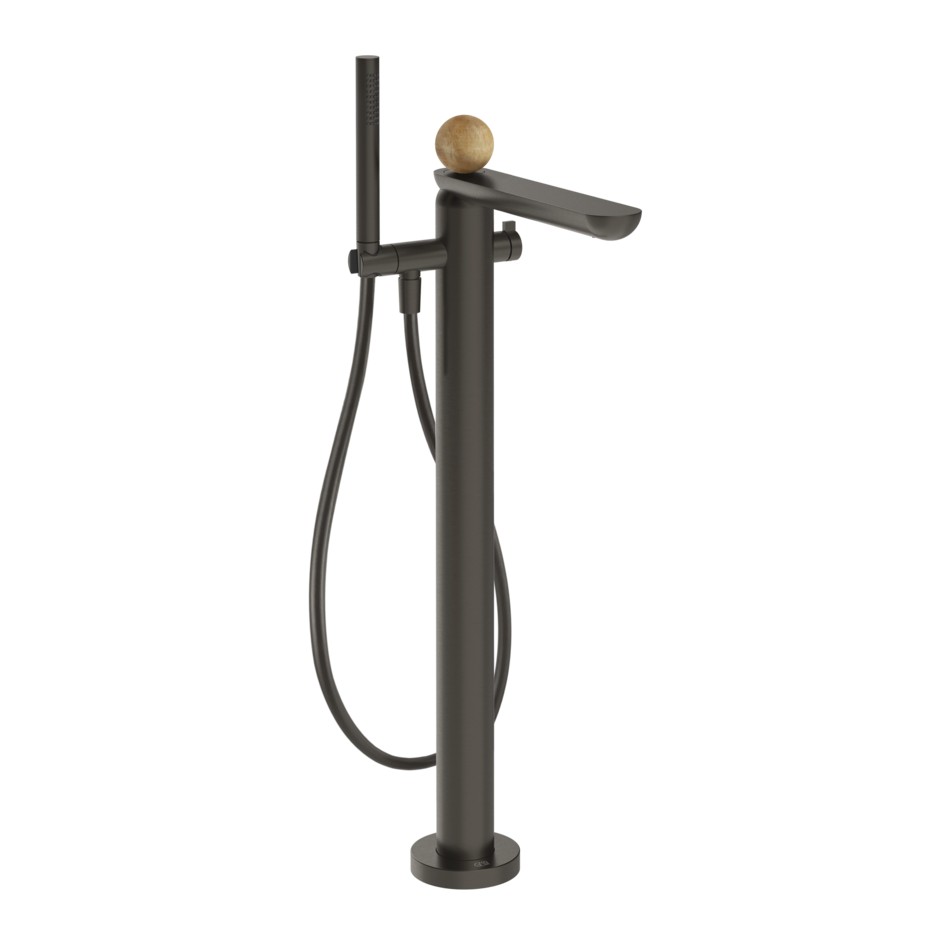 Смеситель для ванны Gessi Perle 74329 напольный с ручным душем и переключателем с вентилем из камня Onyx Cola ФОТО