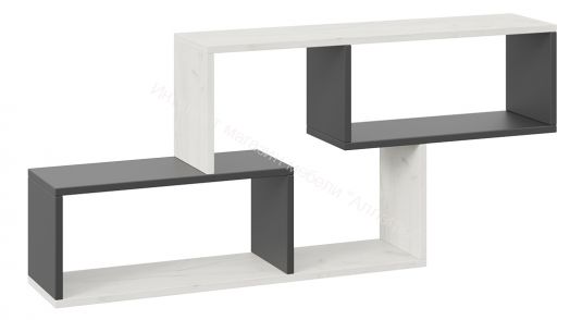 Полка настенная тип 4 Антрацит, Дуб Крафт белый