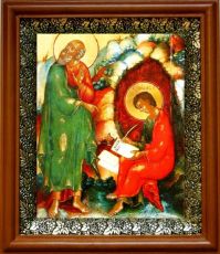 Икона Прохор, апостол от 70-ти в киоте с басмой Виноградная Лоза (UV-печать)(30793)