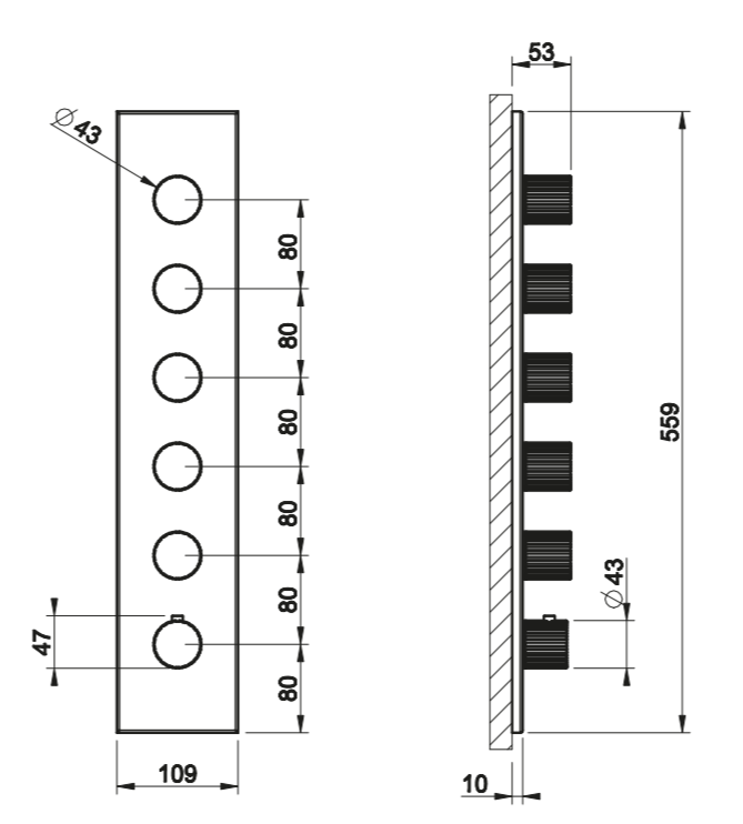 Смеситель для душа Gessi Incastri 75320 с термостатом 5 запорных вентиля ФОТО
