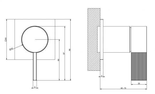 Смеситель для душа Gessi Inverso Rigato 73519 схема 2