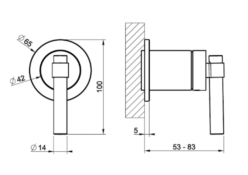 Смеситель для душа Gessi Jacqueline 77060 встраиваемый на 1 потребителя ФОТО