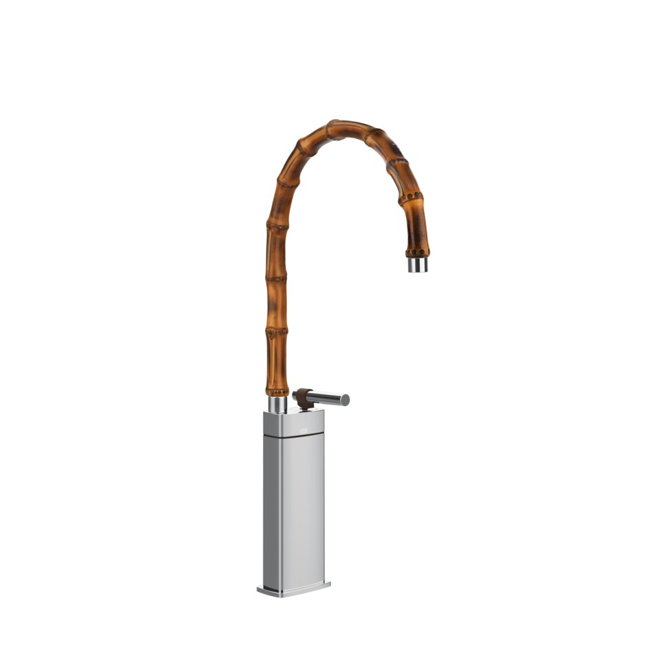 Изображение Смеситель для раковины Gessi Jacqueline 77037 высокий со средним поворотным изливом и металлическим вентилем