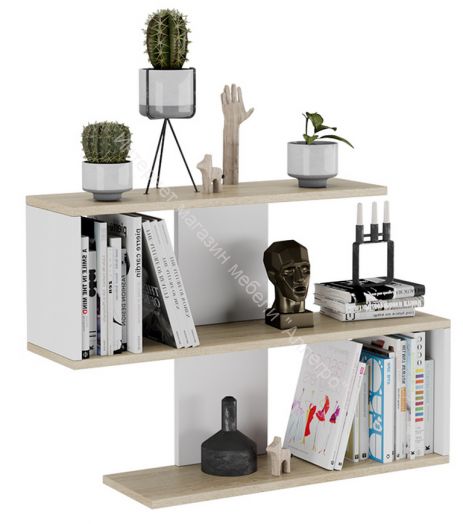 Полка настенная «Даймонд» Тип 1 - КМ+02.68.000.046 Дуб Сонома, Белый