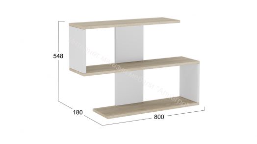 Полка настенная «Даймонд» Тип 1 - КМ+02.68.000.046 Дуб Сонома, Белый