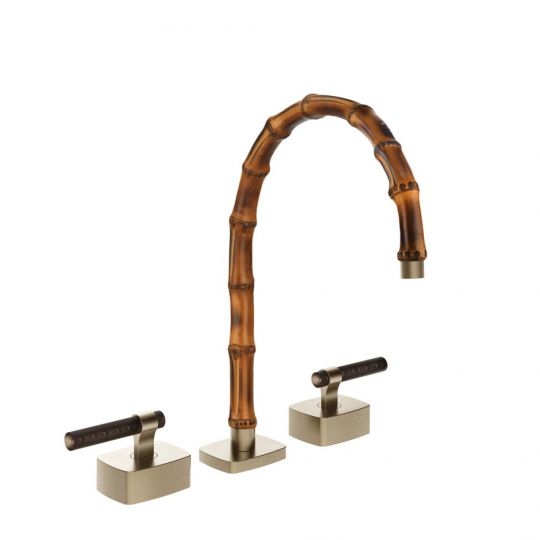 Смеситель для раковины Gessi Jacqueline 77215 со средним изливом и Г-образным вентилем под дерево схема 9