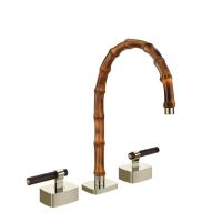 Смеситель для раковины Gessi Jacqueline 77215 со средним изливом и Г-образным вентилем под дерево схема 11