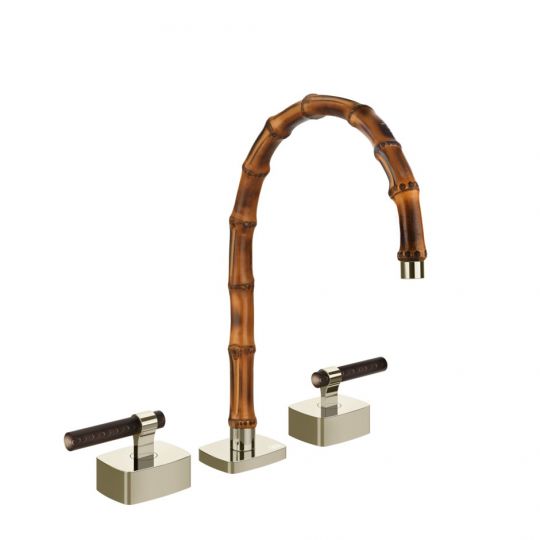 Смеситель для раковины Gessi Jacqueline 77215 со средним изливом и Г-образным вентилем под дерево схема 11